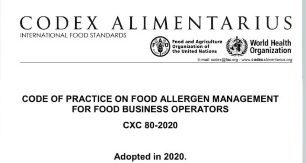CXC 80: Code of Practice on food allergen management for food business operators Logo